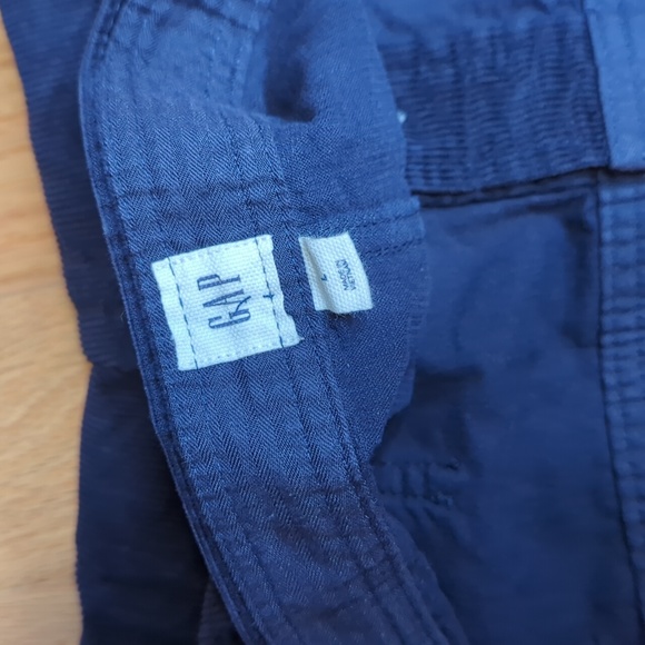 Gap Navy blue suede strips mini skirt with front pockets and buttons - Picture 3 of 6